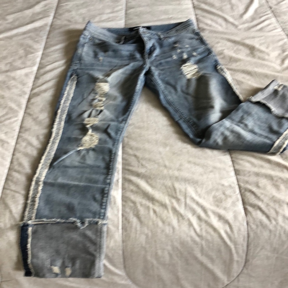 Express cropped light jeans